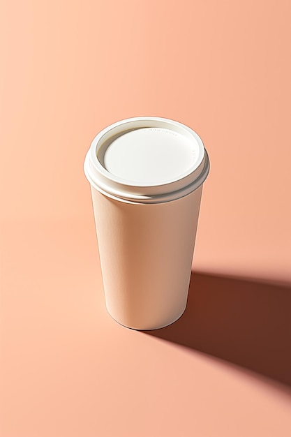 closeup of a paper cup for coffee or tea to go