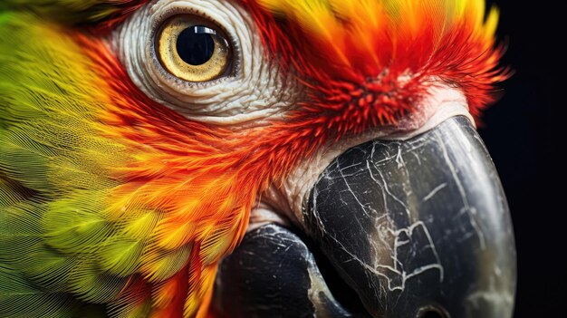 Photo closeup of parrot face