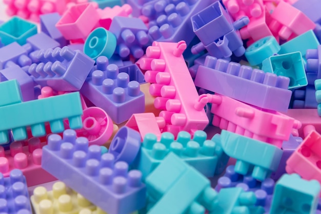 CloseUp of pastel colored toy blocks