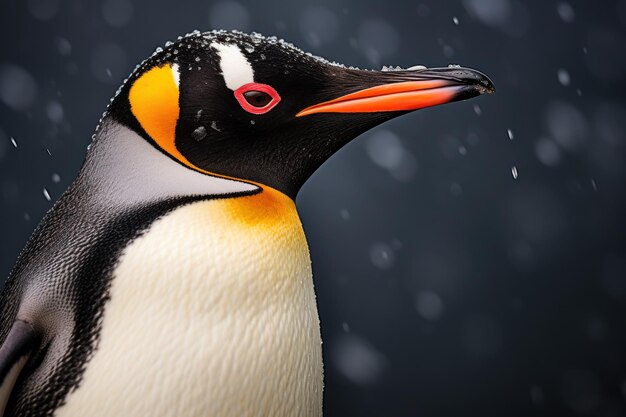 Closeup of Penguin in Snow