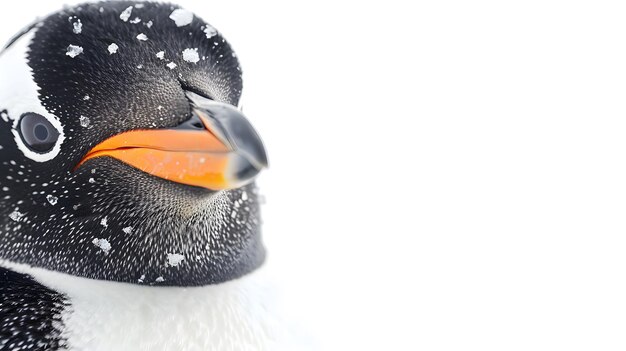 Photo closeup of a penguin with a bright orange beak