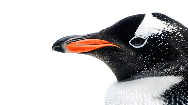 Photo closeup of a penguin with a bright orange beak