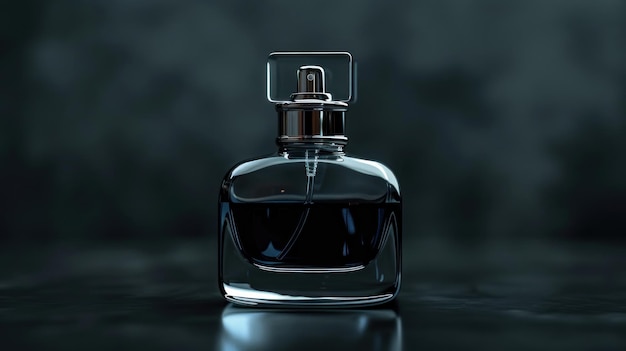 A CloseUp of a Perfume Bottle with a Dark Liquid