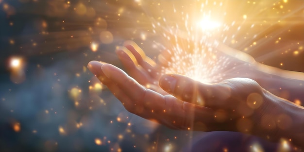 Photo closeup of person meditating with focus on astral travel and senses concept meditation closeup astral travel senses awareness