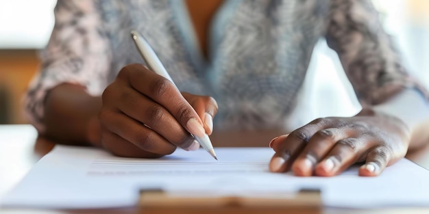 A closeup of a person signing a legal document trusting in the agreement