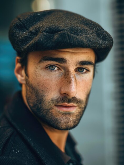 Photo closeup of a person with a hat on suitable for use in portraits fashion or everyday life scenes