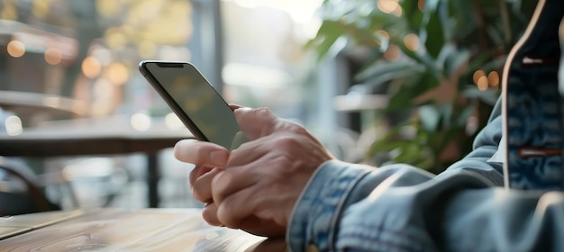 Closeup of Person39s Hands Using a Smartphone