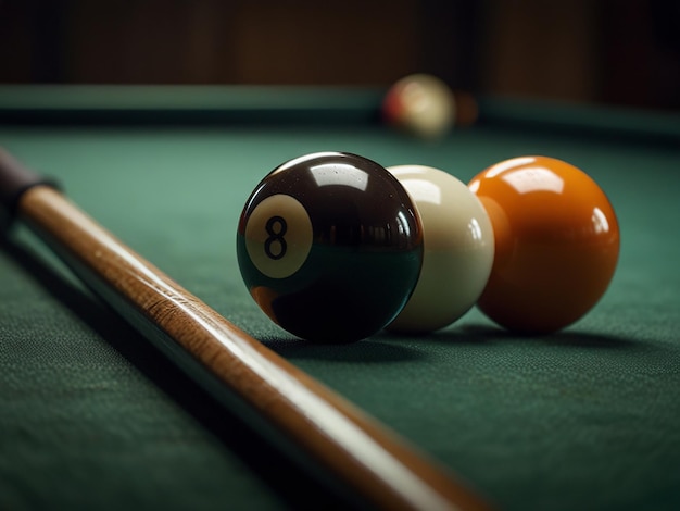 Photo closeup photo of billiard balls