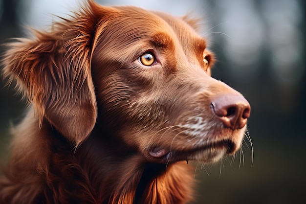 CloseUp Photo Of Brown ShortCoated Dog Looking Away