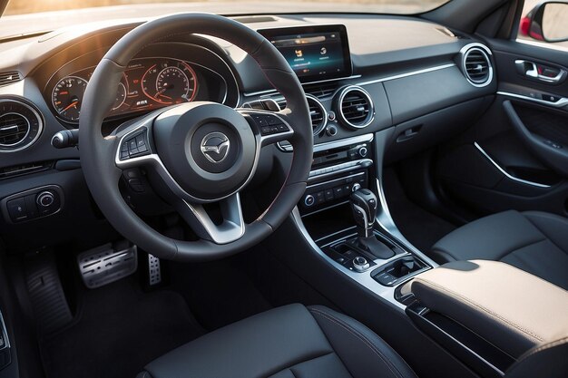 Closeup photo of car interiors in bright light