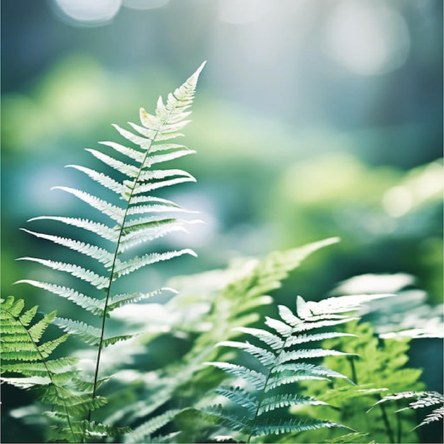 Closeup photo of fern leaves with a blurry background