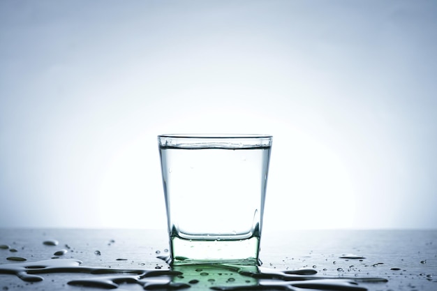 Closeup photo of a glass of water