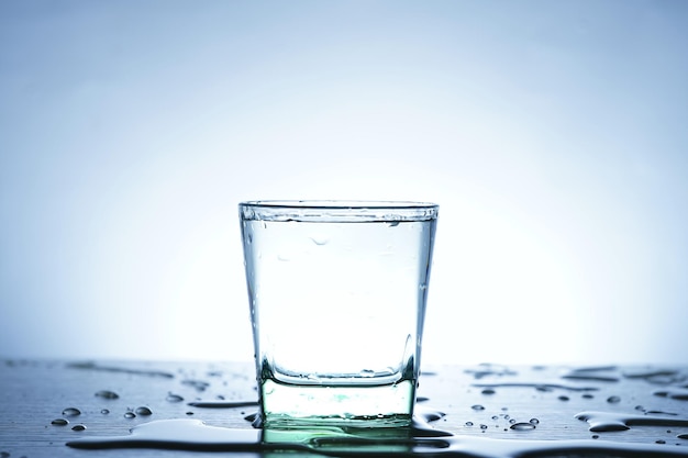 Closeup photo of a glass of water