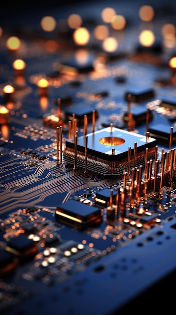 closeup photo of a printed circuit board with intricate