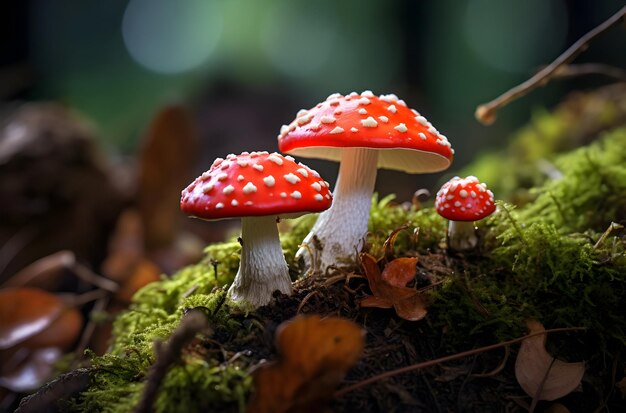 Closeup Photo Of Red And White Mushroom