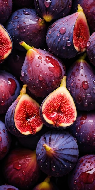 Closeup photo of a ripe juicy fig Fig fruit High quality photo