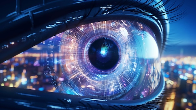 A closeup photo of a robotic eye