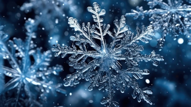 closeup photo of snowflakes