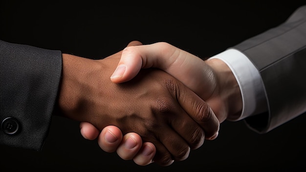 Closeup photo of two business professionals shake hand