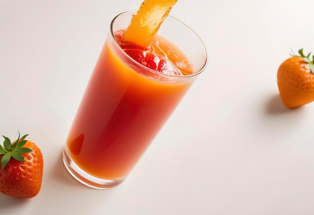 closeup photograph of fresh strawberry juice