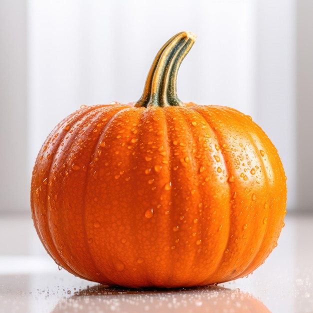 A closeup photograph of a pumpkin