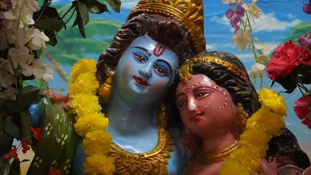 Closeup picture of lord krishna with radha hd