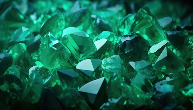 Closeup of a pile of green crystals