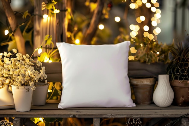 closeup pillowcase mockup A blank white Pillow Template Modern And Elegant Cushion case