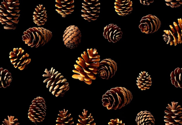 Photo a closeup of a pine cone on a black background