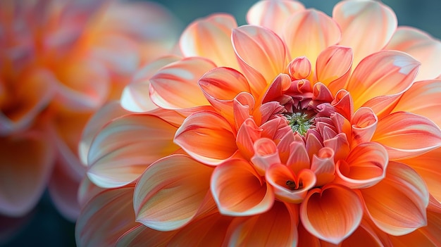 Closeup of pink dahlia flower