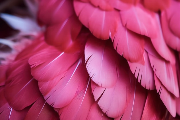 Closeup of pink feathers background