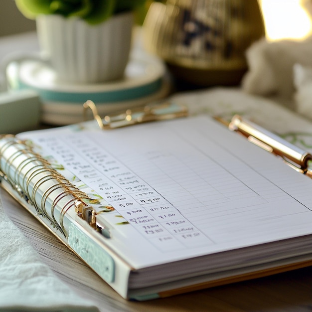 Photo a closeup of a planner with a detailed schedule todo lists and goalsetting sections4