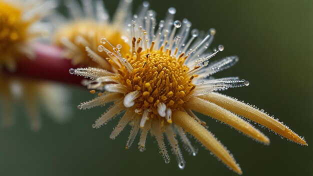 Closeup of pollen grains on a stamen