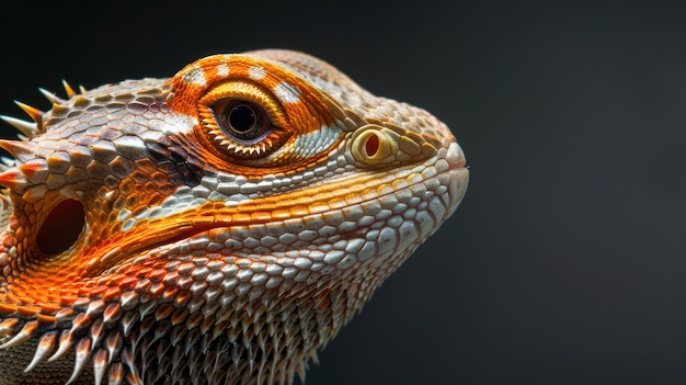 Photo closeup portrait of a bearded dragon