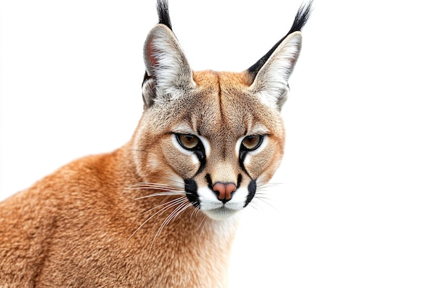 Closeup Portrait of a Caracal with Blacktipped Ears