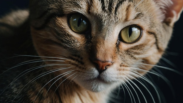 Photo closeup portrait of a cat with expressive features