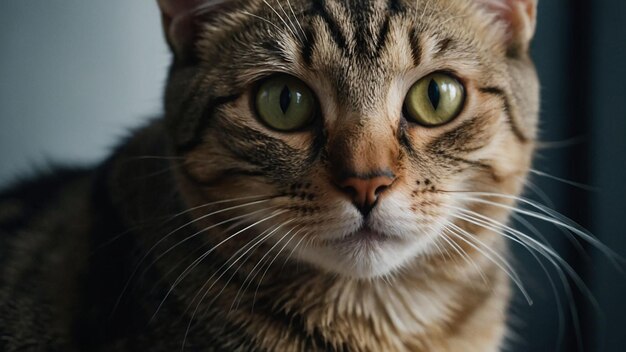 Photo closeup portrait of a cat with expressive features