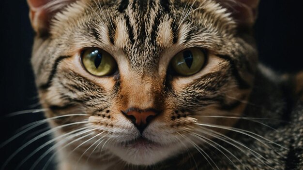 Photo closeup portrait of a cat with expressive features