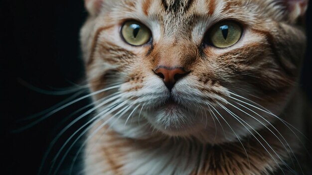 Photo closeup portrait of a cat with expressive features