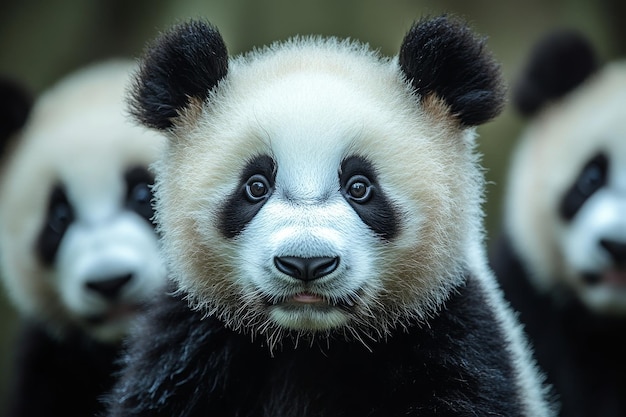 A CloseUp Portrait of a Curious Panda Cub