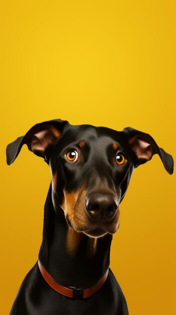 Closeup portrait of a Doberman Generative AI