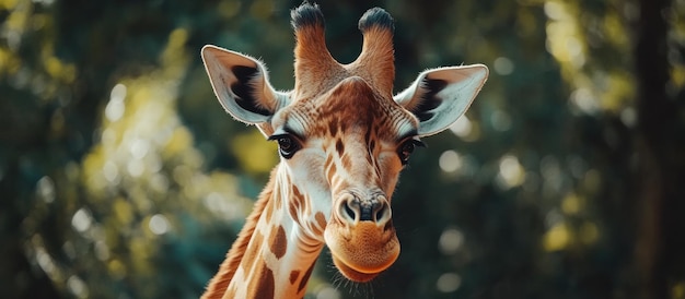 Closeup Portrait of a Giraffes Head