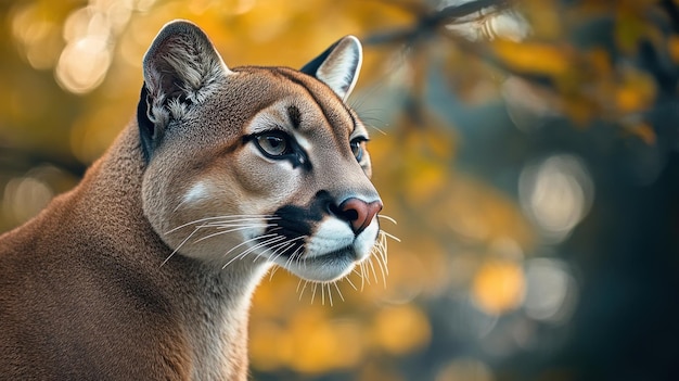 Photo closeup portrait of a majestic cougar