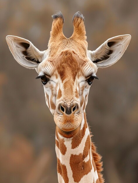 CloseUp Portrait of a Majestic Giraffe in Natural Habitat