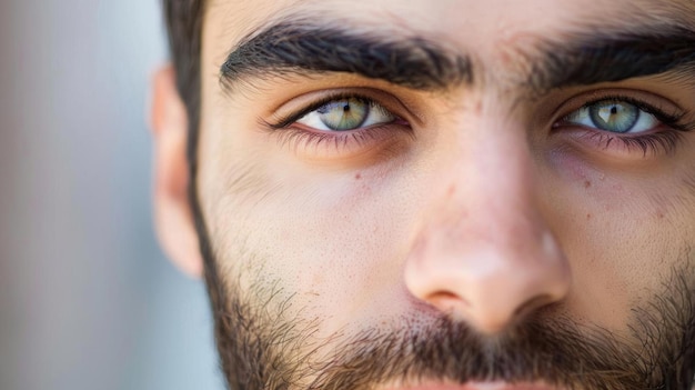 Closeup Portrait of a Man with Blue Eyes