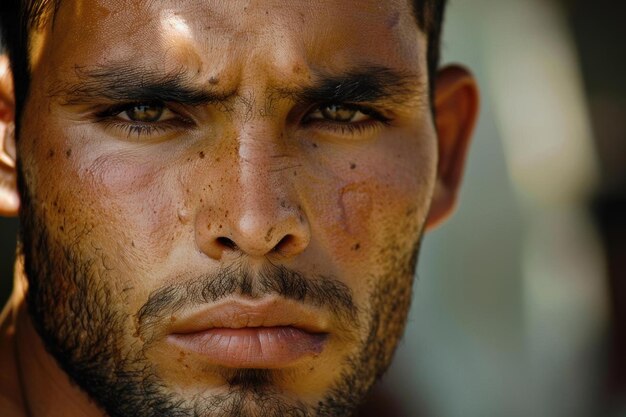 Closeup Portrait of a Man with Intense Gaze