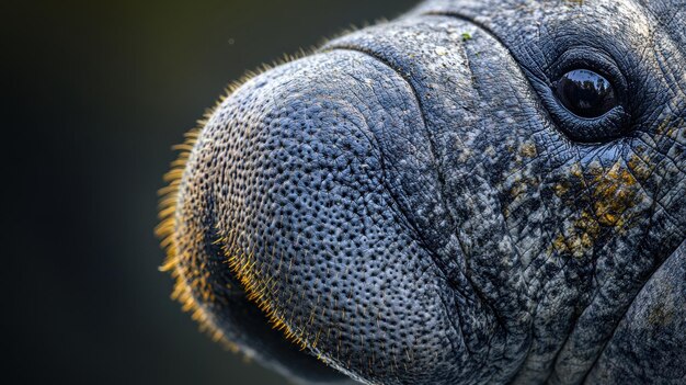 Photo closeup portrait of a manatee