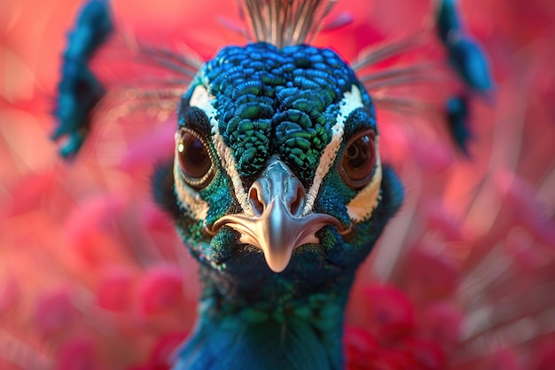 CloseUp Portrait of a Peacock