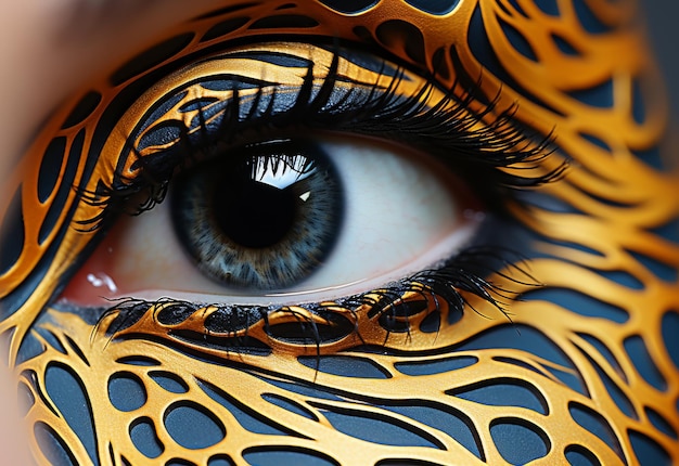 Closeup Portrait of Person With Painted Face