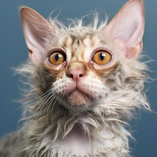 Closeup portrait of a purebred sphynx cat